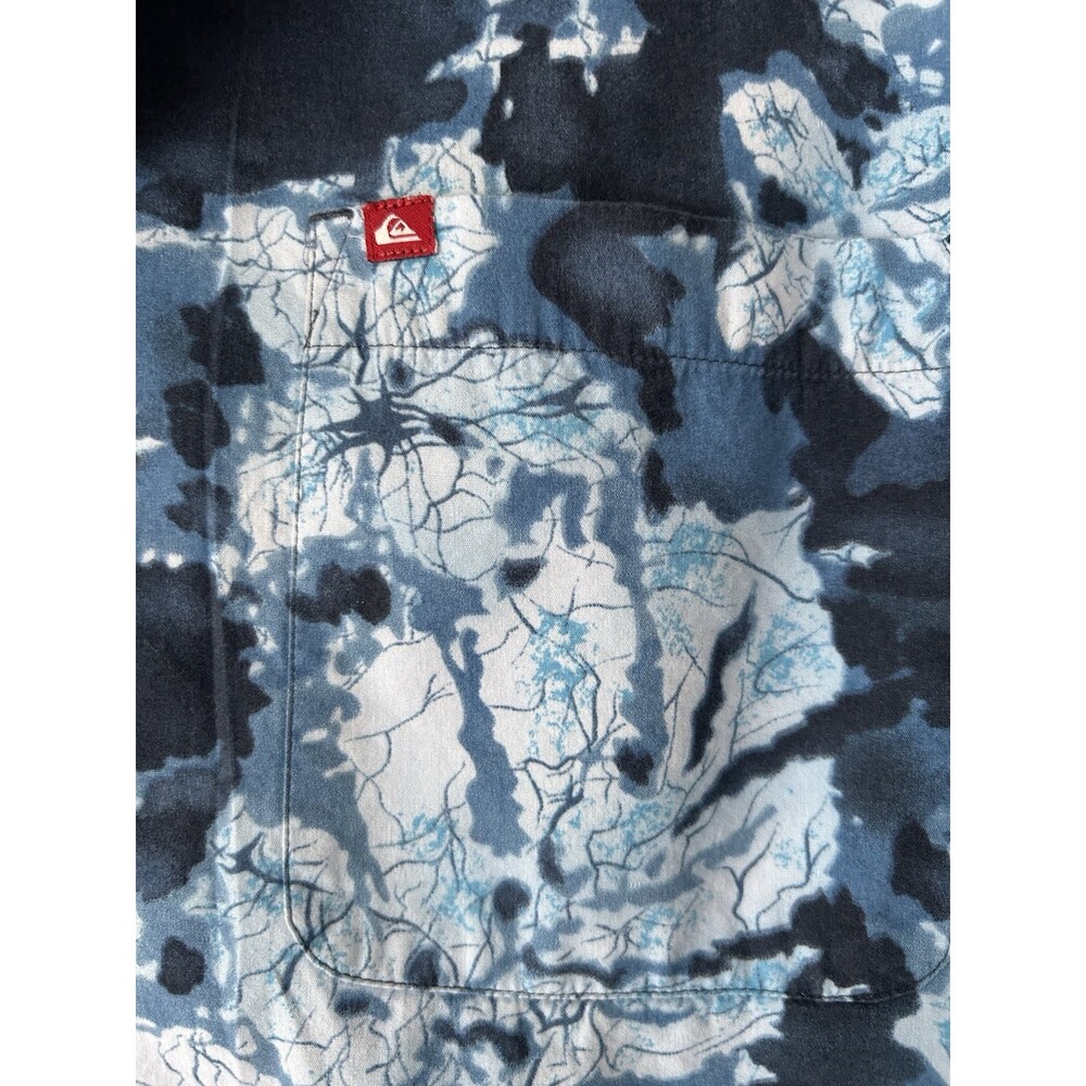 Quiksilver Waterman Collection Shirt Comfort Fit Short Sleeve Blue Sz S - Picture 3 of 4